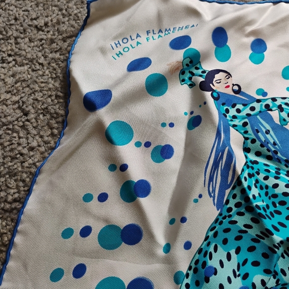 Hermes Flamenco Print Handkerchief Silk Scarf 16.5" X 16.5" - Picture 2 of 6